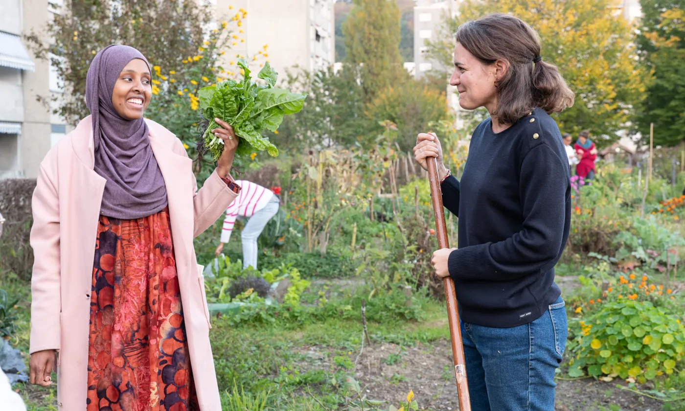 Crédit : Rachel Molinié - Tandem qui se rencontre au jardin de Praz-Séchaud à Lausanne